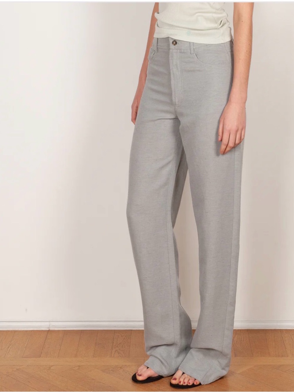 Loulou Studio Light Gray Peran Pants